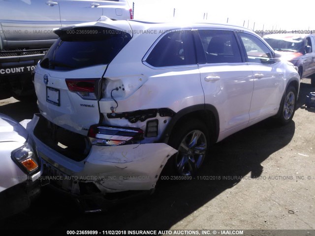 5TDDGRFH7HS036226 - 2017 TOYOTA HIGHLANDER HYBRID LTD PLATINUM CREAM photo 4