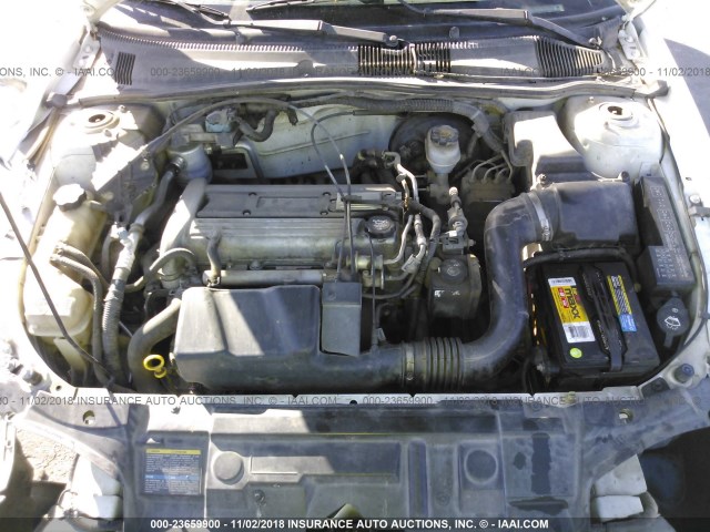 1G1JF52F757190808 - 2005 CHEVROLET CAVALIER LS WHITE photo 10