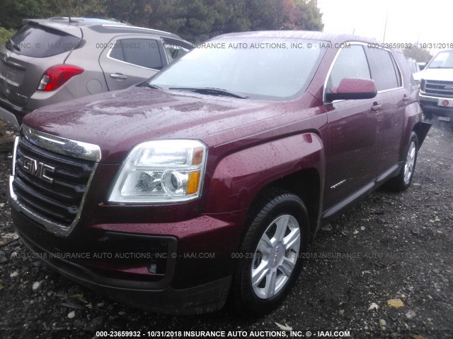 2GKALMEK2G6184358 - 2016 GMC TERRAIN SLE RED photo 2