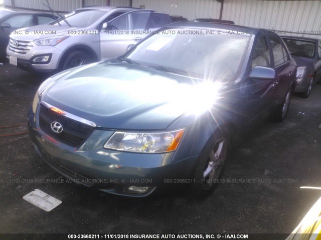 5NPEU46F06H033587 - 2006 HYUNDAI SONATA GLS/LX BLUE photo 2