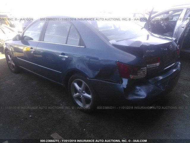 5NPEU46F06H033587 - 2006 HYUNDAI SONATA GLS/LX BLUE photo 3