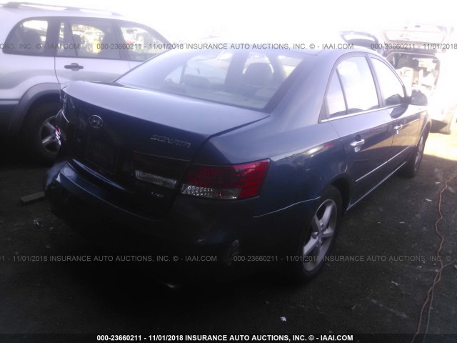 5NPEU46F06H033587 - 2006 HYUNDAI SONATA GLS/LX BLUE photo 4