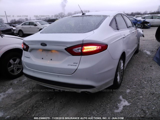 3FA6P0LU0ER301000 - 2014 FORD FUSION SE HYBRID WHITE photo 4