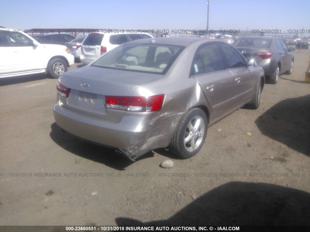 5NPEU46F27H253914 - 2007 HYUNDAI SONATA SE/LIMITED TAN photo 4