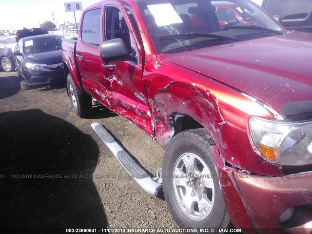 5TEJU62N07Z378656 - 2007 TOYOTA TACOMA DOUBLE CAB PRERUNNER RED photo 6
