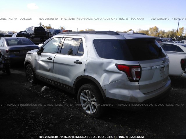 1FM5K8B82HGD44753 - 2017 FORD EXPLORER SILVER photo 3