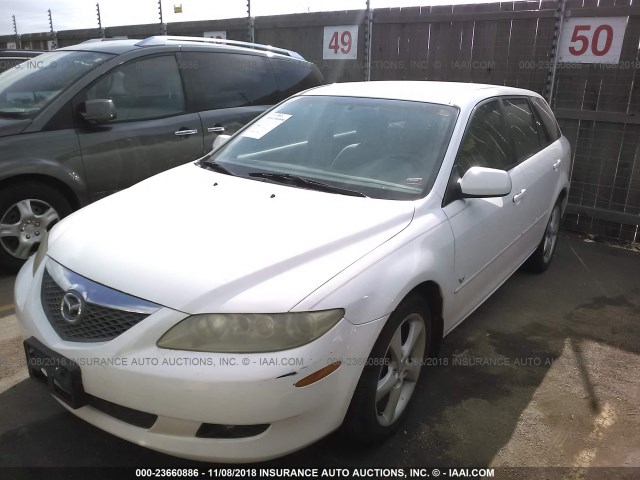 1YVFP82DX45N69204 - 2004 MAZDA 6 S WHITE photo 2