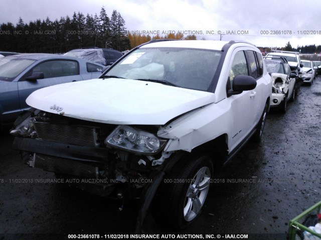 1C4NJCBB7DD169580 - 2013 JEEP COMPASS SPORT WHITE photo 2