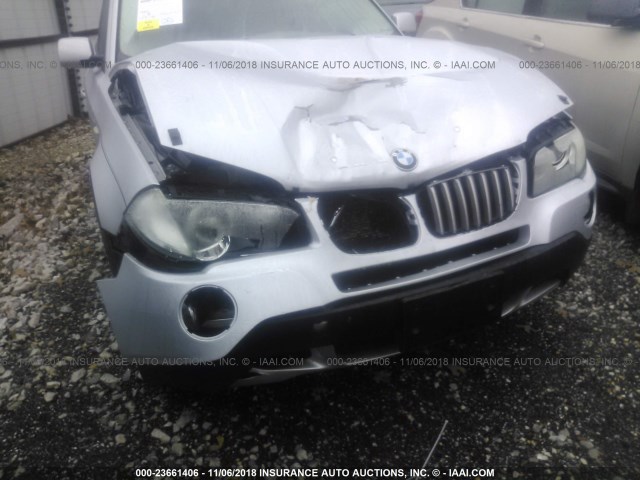 WBXPC93407WF07468 - 2007 BMW X3 3.0SI SILVER photo 6