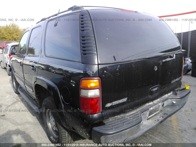 1GNEK13T31R125672 - 2001 CHEVROLET TAHOE K1500 BLACK photo 3