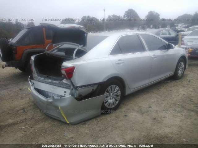 4T1BF1FK4EU858458 - 2014 TOYOTA CAMRY L/SE/LE/XLE SILVER photo 4