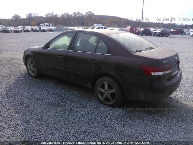 5NPEU46FX7H203505 - 2007 HYUNDAI SONATA SE/LIMITED MAROON photo 3