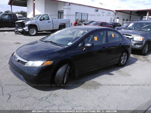 1HGFA16908L017959 - 2008 HONDA CIVIC EXL BLACK photo 2