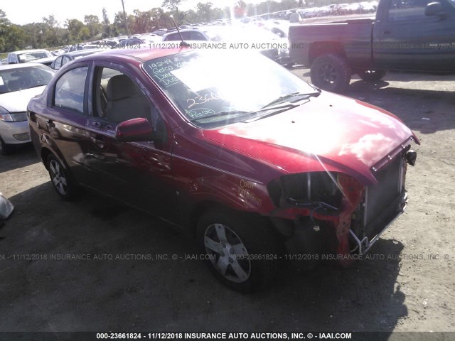 KL1TD56E99B659527 - 2009 CHEVROLET AVEO LS/LT RED photo 1