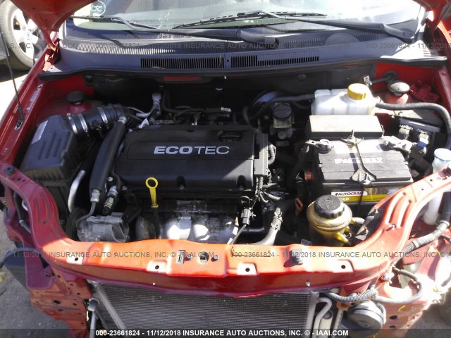 KL1TD56E99B659527 - 2009 CHEVROLET AVEO LS/LT RED photo 10