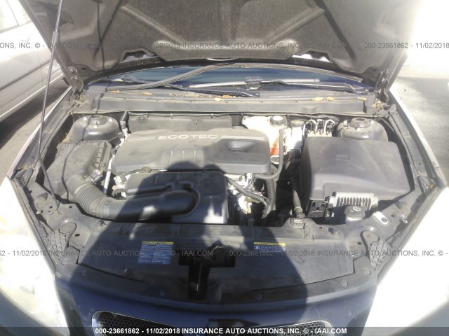 1G2ZF57B584159504 - 2008 PONTIAC G6 VALUE LEADER/BASE BLACK photo 10