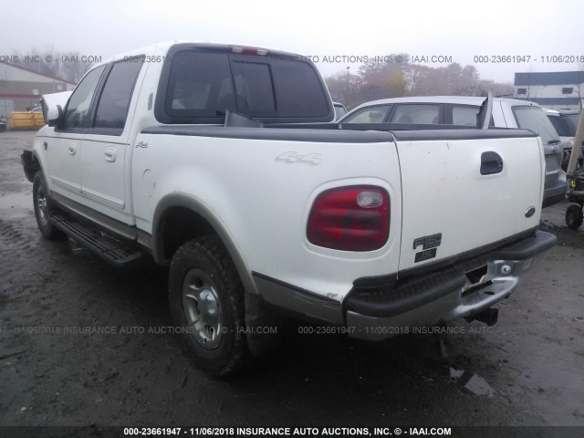 1FTRW08L81KD57355 - 2001 FORD F150 SUPERCREW WHITE photo 3