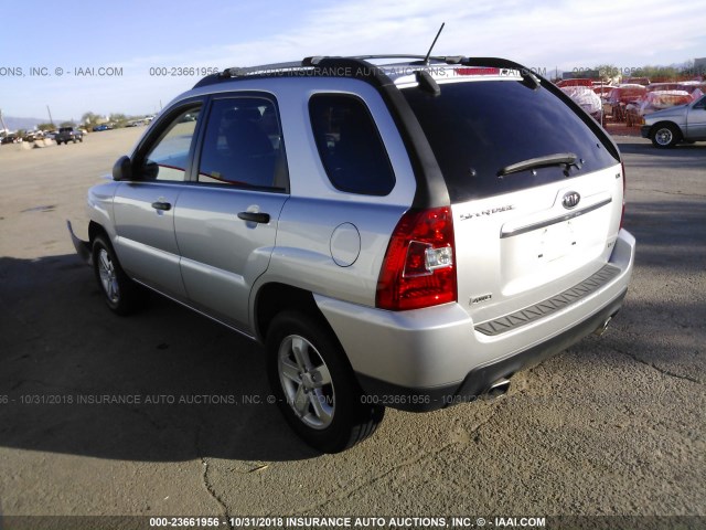 KNDJE723797613226 - 2009 KIA SPORTAGE LX/EX SILVER photo 3