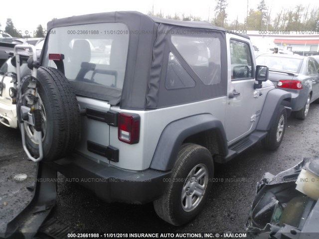 1J4AA2D1XBL543349 - 2011 JEEP WRANGLER SPORT SILVER photo 4