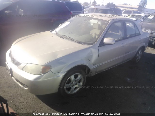JM1BJ225210476360 - 2001 MAZDA PROTEGE LX/ES ბეჟი ფოტო 2