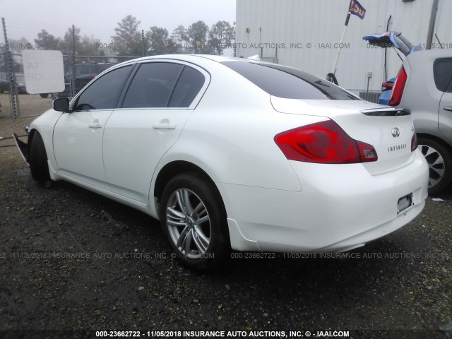 JN1DV6AP6CM700476 - 2012 INFINITI G25 JOURNEY WHITE photo 3