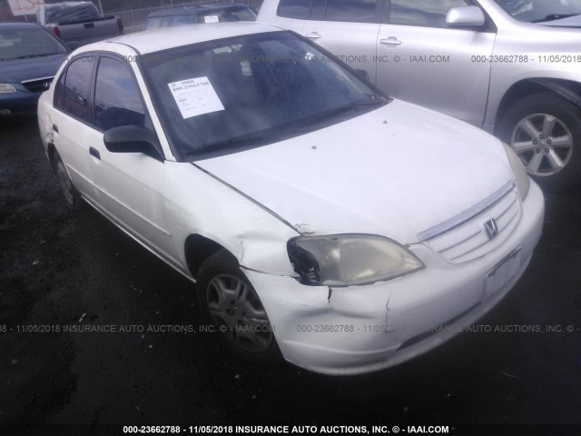 1HGES16561L074775 - 2001 HONDA CIVIC LX WHITE photo 1