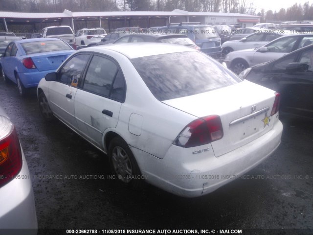 1HGES16561L074775 - 2001 HONDA CIVIC LX WHITE photo 3