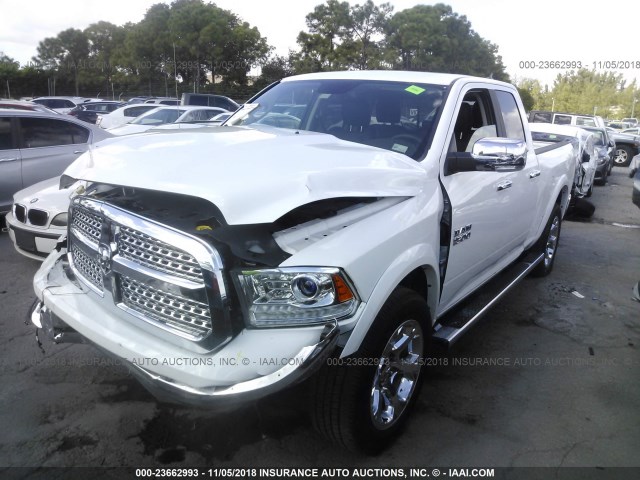 1C6RR6JG5HS651692 - 2017 RAM 1500 LARAMIE WHITE photo 2