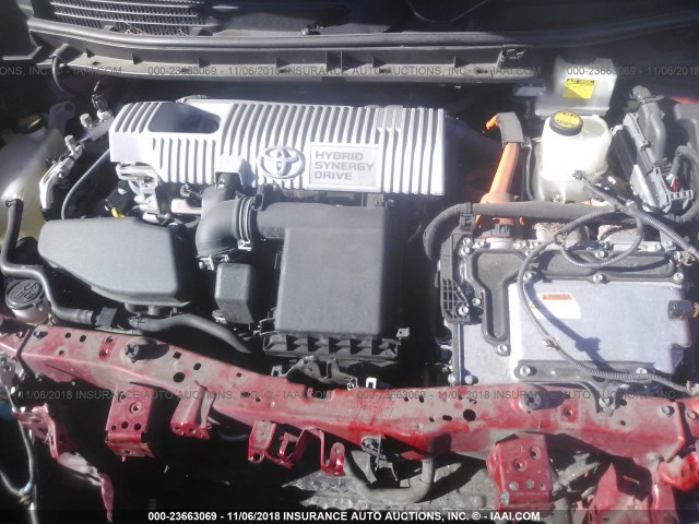 JTDKN3DU3A0035030 - 2010 TOYOTA PRIUS Qırmızı foto 10