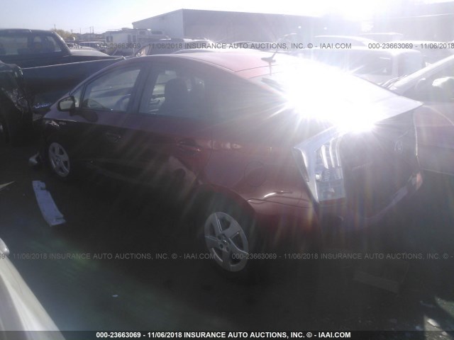 JTDKN3DU3A0035030 - 2010 TOYOTA PRIUS Qırmızı foto 3