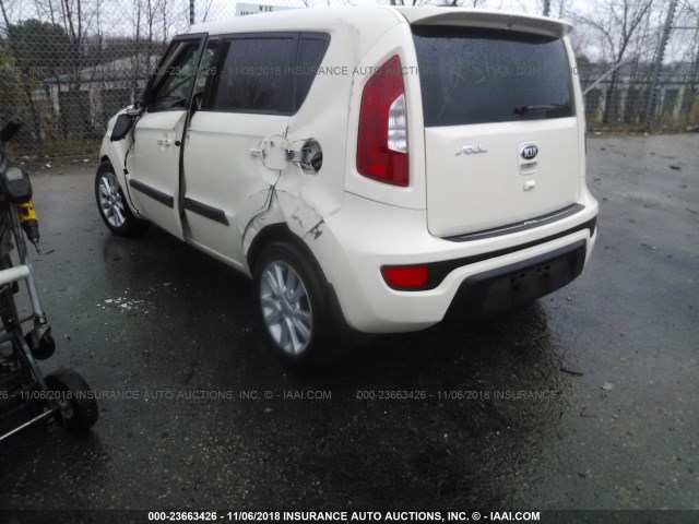 KNDJT2A67D7770073 - 2013 KIA SOUL +/!/SPORT WHITE photo 3