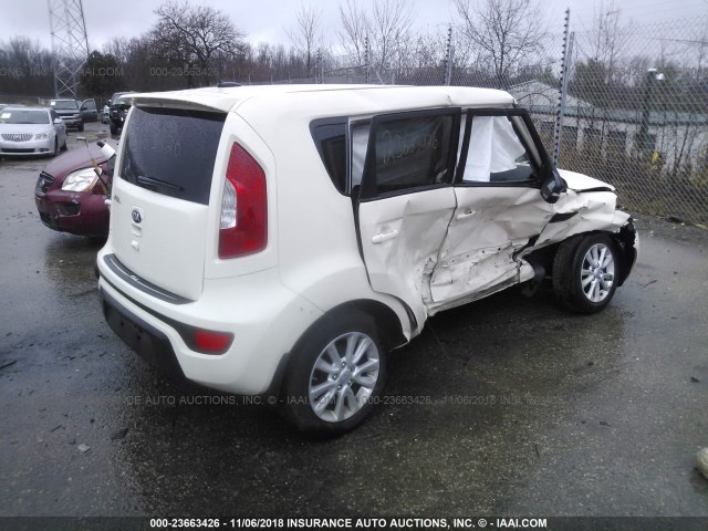 KNDJT2A67D7770073 - 2013 KIA SOUL +/!/SPORT WHITE photo 4