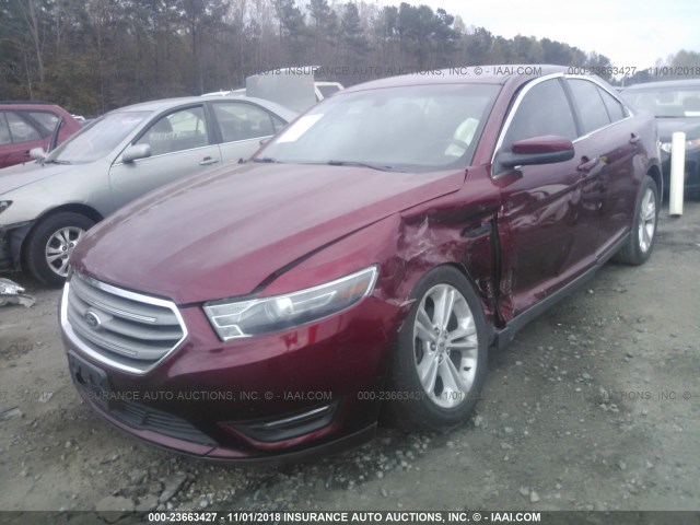 1FAHP2E9XFG130746 - 2015 FORD TAURUS SEL MAROON photo 2