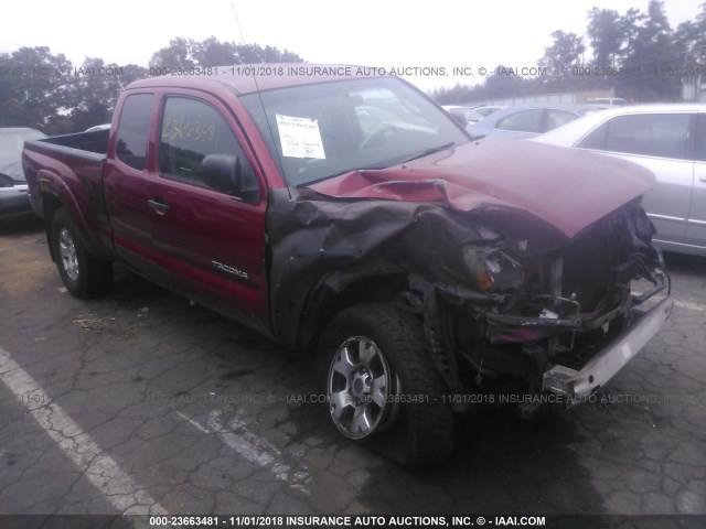 5TETU62N67Z430705 - 2007 TOYOTA TACOMA PRERUNNER ACCESS CAB RED photo 1