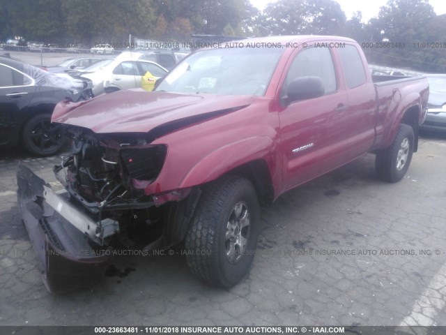 5TETU62N67Z430705 - 2007 TOYOTA TACOMA PRERUNNER ACCESS CAB RED photo 2