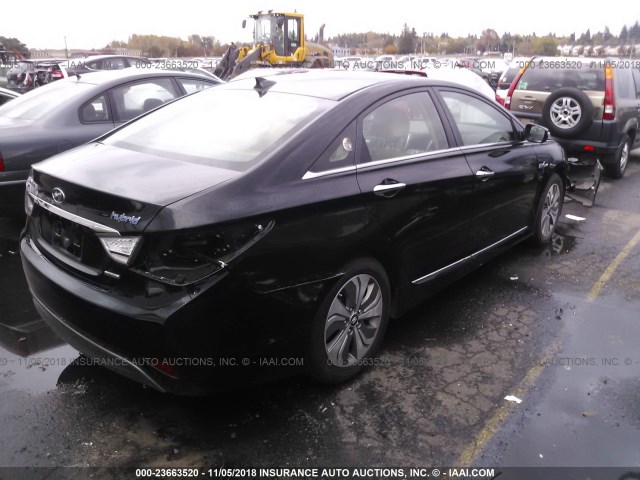 KMHEC4A41DA089613 - 2013 HYUNDAI SONATA HYBRID BLUE photo 4