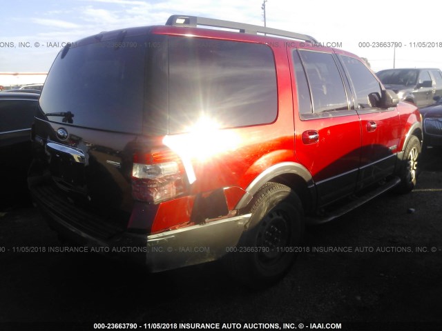 1FMFU16597LA53727 - 2007 FORD EXPEDITION XLT RED photo 4