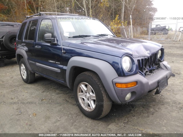 1J4GL48K83W584937 - 2003 JEEP LIBERTY SPORT/FREEDOM BLUE photo 1