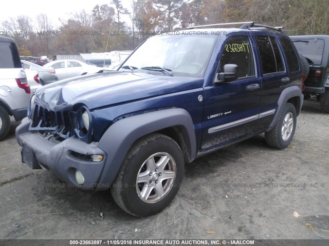 1J4GL48K83W584937 - 2003 JEEP LIBERTY SPORT/FREEDOM BLUE photo 2