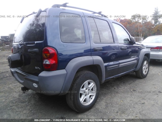 1J4GL48K83W584937 - 2003 JEEP LIBERTY SPORT/FREEDOM BLUE photo 4