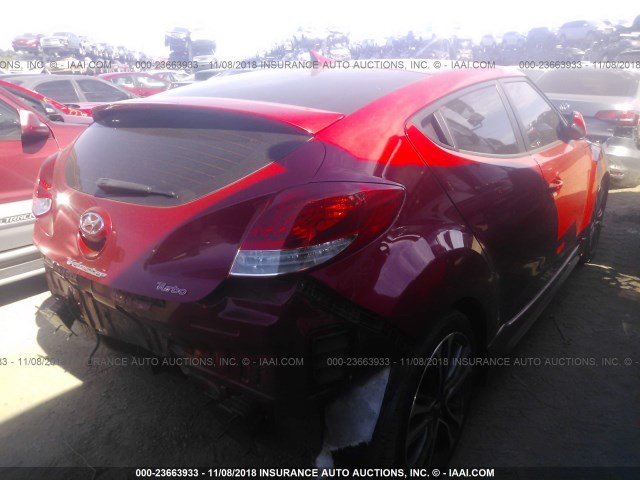 KMHTC6AE2GU255331 - 2016 HYUNDAI VELOSTER TURBO RED photo 4