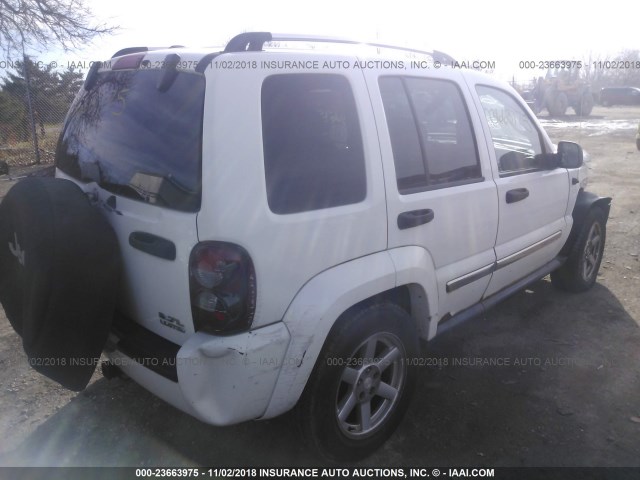 1J4GL58K97W710010 - 2007 JEEP LIBERTY LIMITED WHITE photo 4