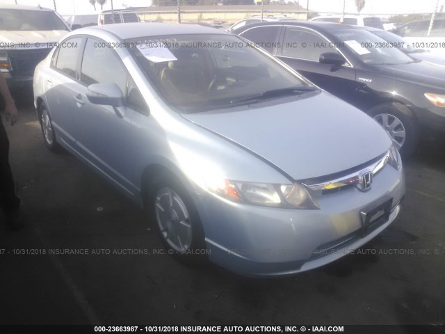 JHMFA36207S030100 - 2007 HONDA CIVIC HYBRID BLUE photo 1