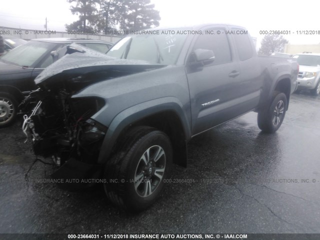 5TFRZ5CN5HX024427 - 2017 TOYOTA TACOMA ACCESS CAB/SR/SR5/TRD SPT GRAY photo 2