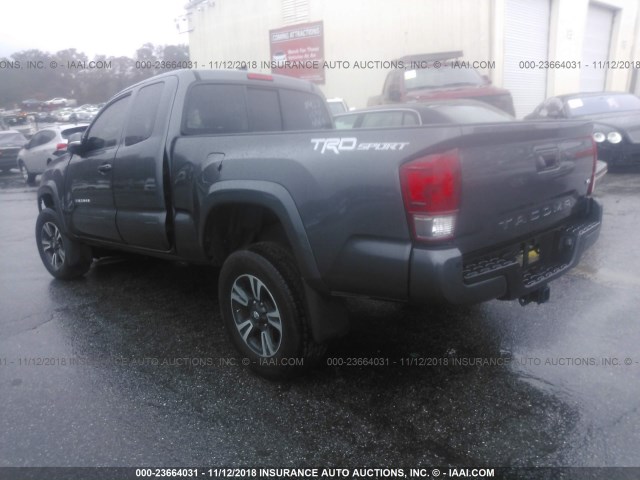 5TFRZ5CN5HX024427 - 2017 TOYOTA TACOMA ACCESS CAB/SR/SR5/TRD SPT GRAY photo 3