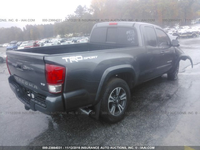 5TFRZ5CN5HX024427 - 2017 TOYOTA TACOMA ACCESS CAB/SR/SR5/TRD SPT GRAY photo 4