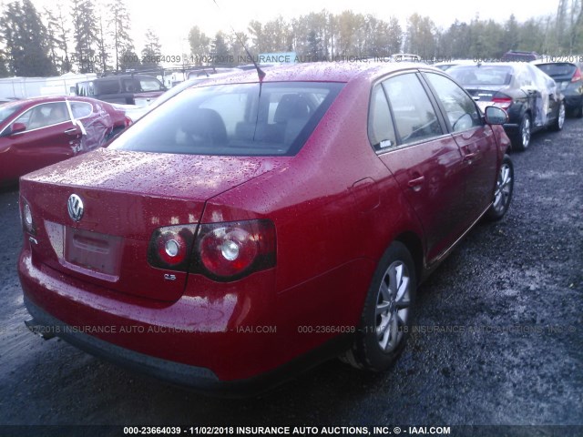 3VWRZ7AJ1AM131527 - 2010 VOLKSWAGEN JETTA SE/SEL RED photo 4