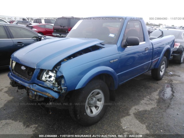 1FTYR10U42PA32591 - 2002 FORD RANGER BLUE photo 2