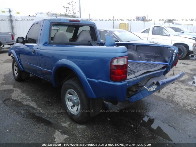 1FTYR10U42PA32591 - 2002 FORD RANGER BLUE photo 3