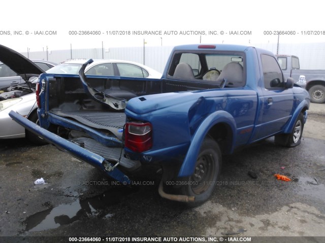 1FTYR10U42PA32591 - 2002 FORD RANGER BLUE photo 4